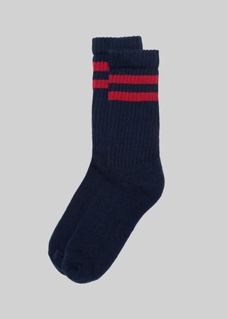 American trench - Navy/Red Retro Double sock