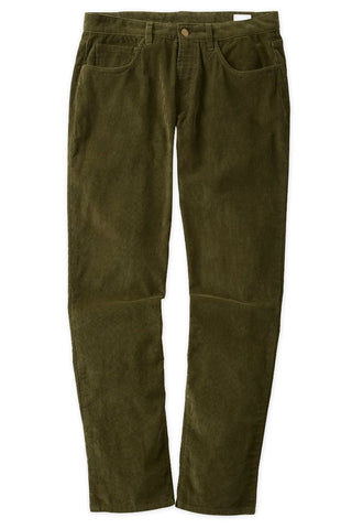 Athletic Straight Fit Japanese Corduroy 5-Pocket Pants In Moss Green