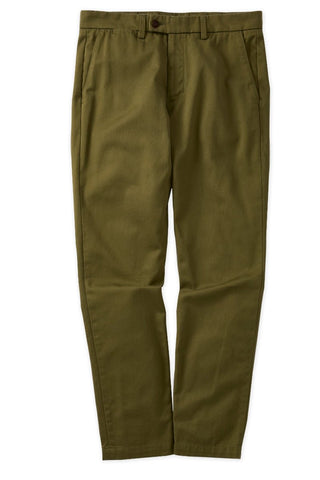 Japanese Twill Tab Front Chino in Olive