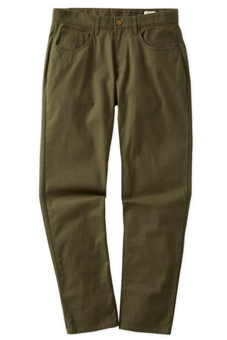 Athletic Straight Fit Japanese Canvas 5-Pocket Pants In Sage Green