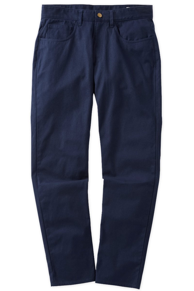 Original Straight Fit Japanese Canvas 5-Pocket Pants In Navy Steel