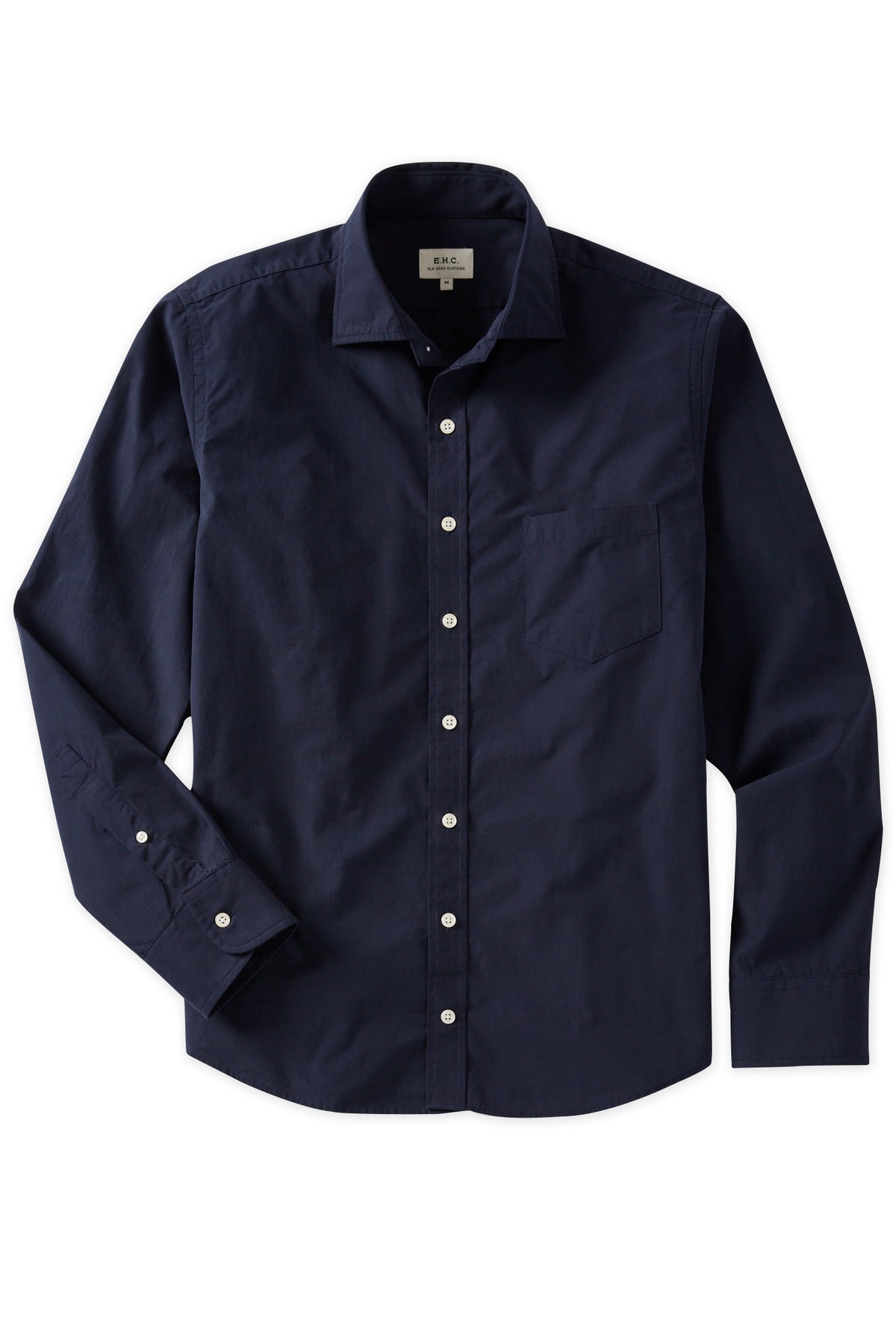Navy Spread Collar Sport Shirt