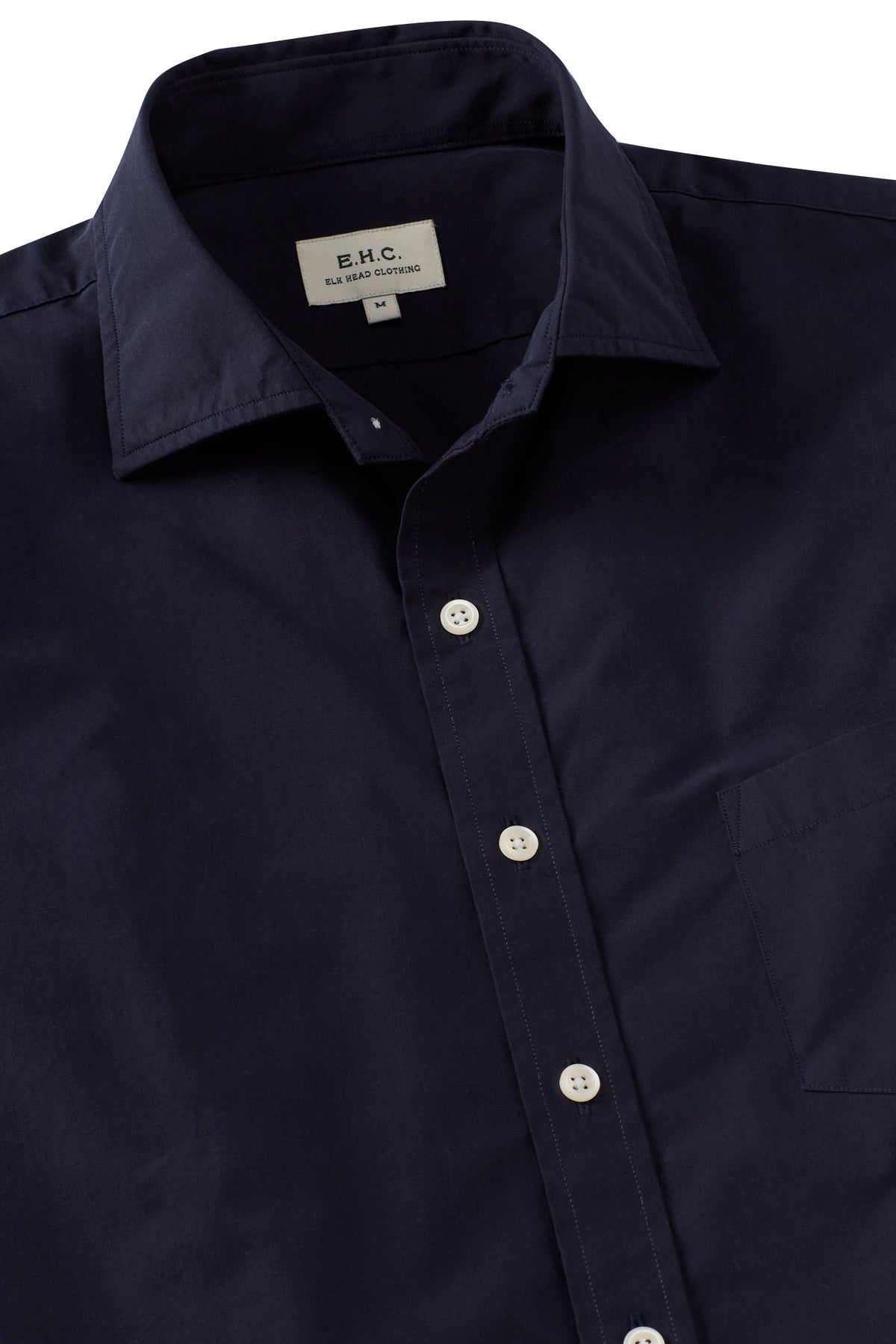 Navy Spread Collar Sport Shirt