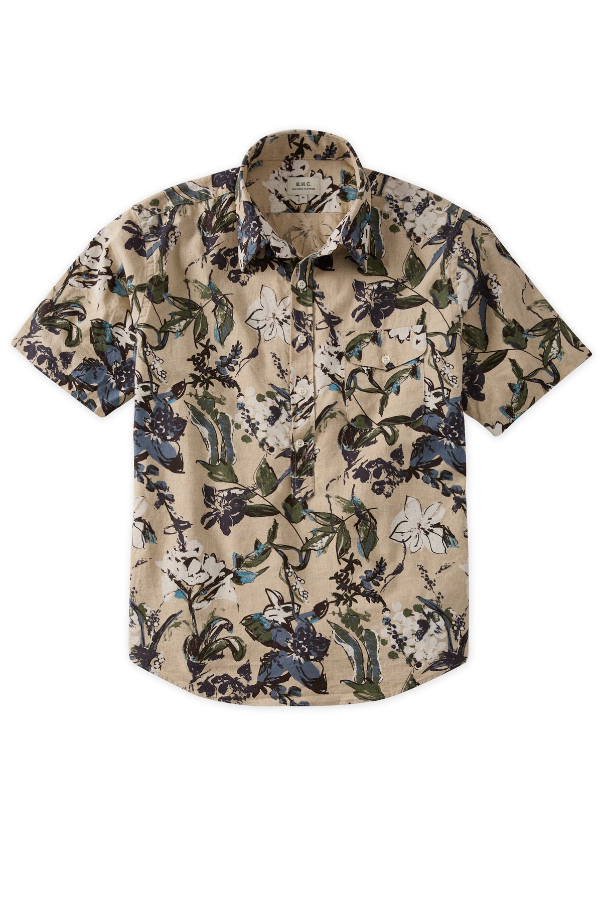 Ivory and Blue Flora Print Popover