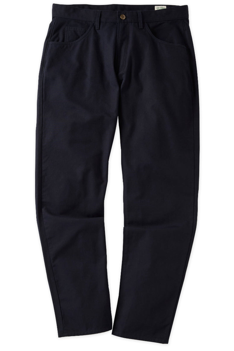 Athletic Straight Fit Japanese Canvas 5-Pocket Pants In Navy