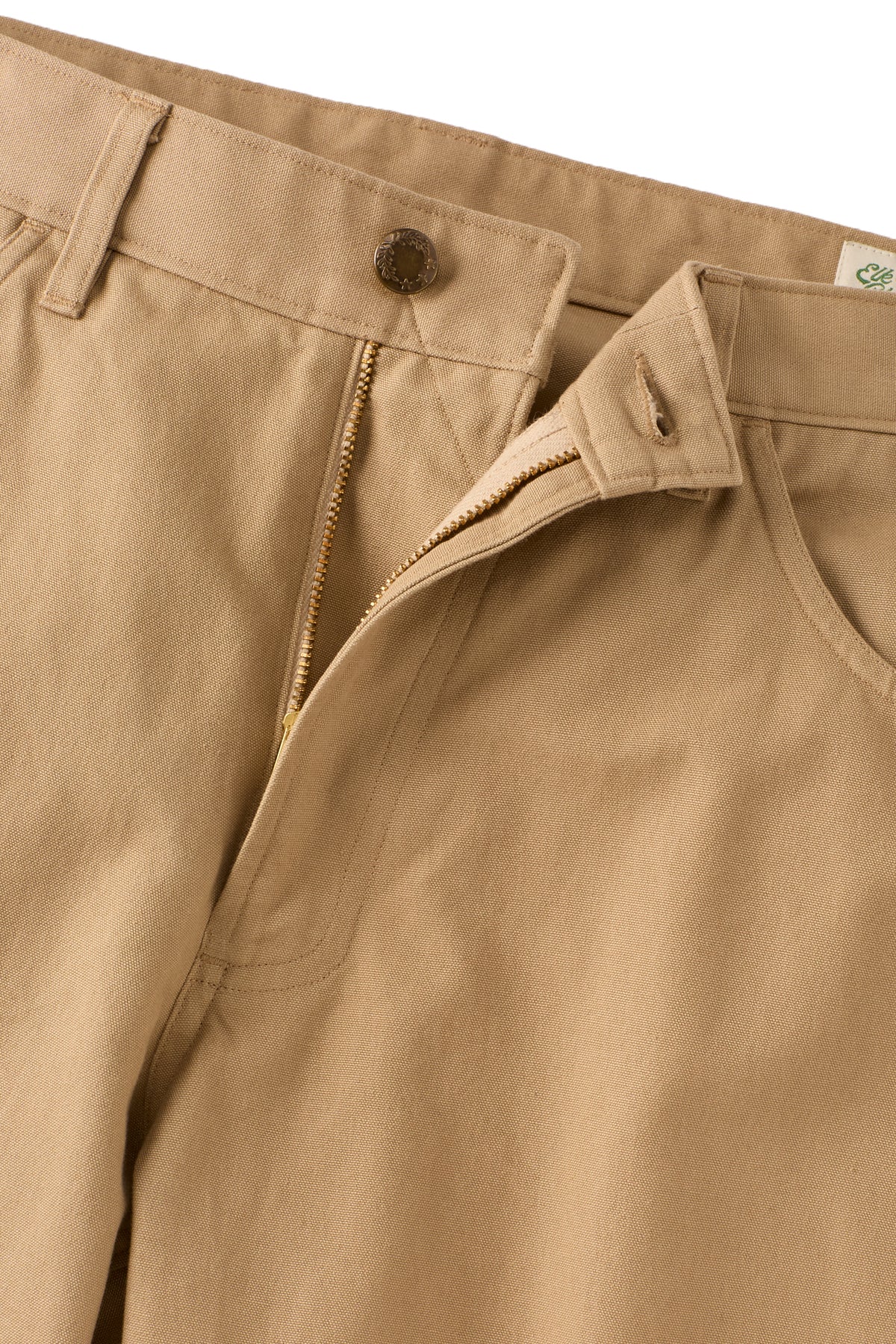 Athletic Straight Fit Japanese Canvas 5-Pocket Pants In Tan