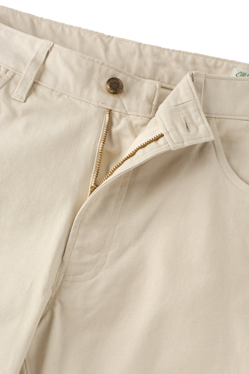 Athletic Straight Fit Japanese Canvas 5-Pocket Pants In Stone