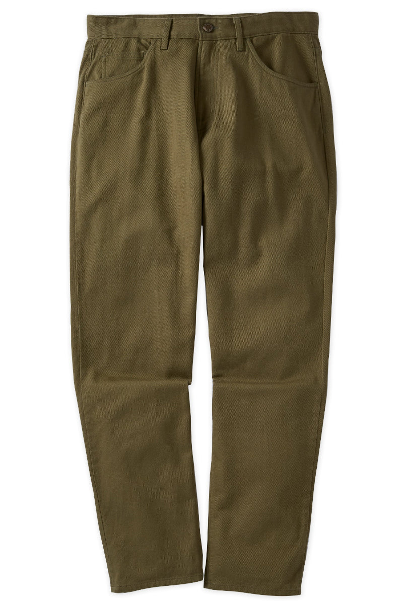 Athletic Straight Fit Japanese Cotton Linen 5-Pocket Pants In Sage green