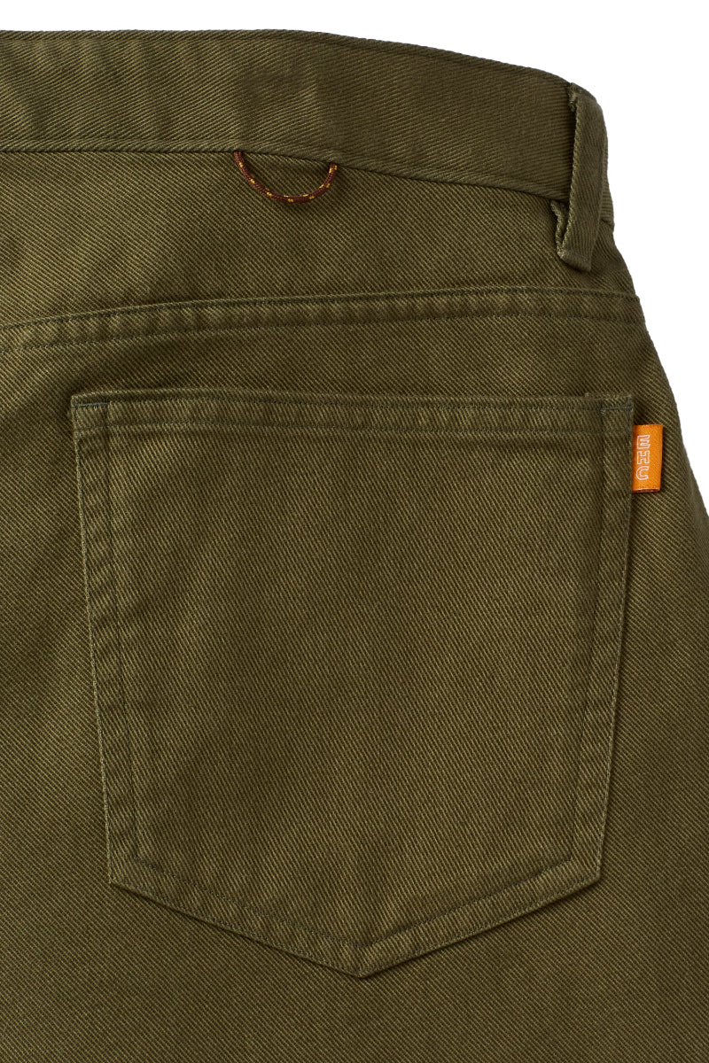 Athletic Straight Fit Japanese Cotton Linen 5-Pocket Pants In Sage green