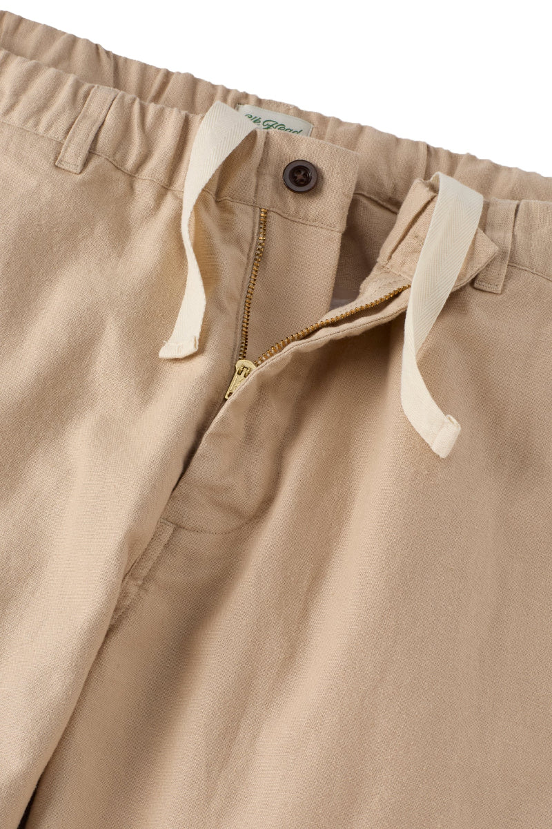 Beige Cotton Linen Field Shorts
