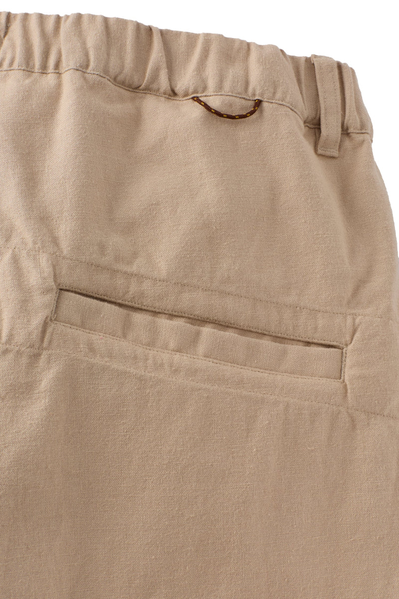 Beige Cotton Linen Field Shorts