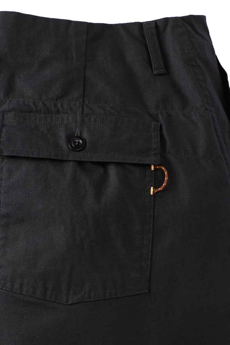 Black Ripstop Utility Shorts