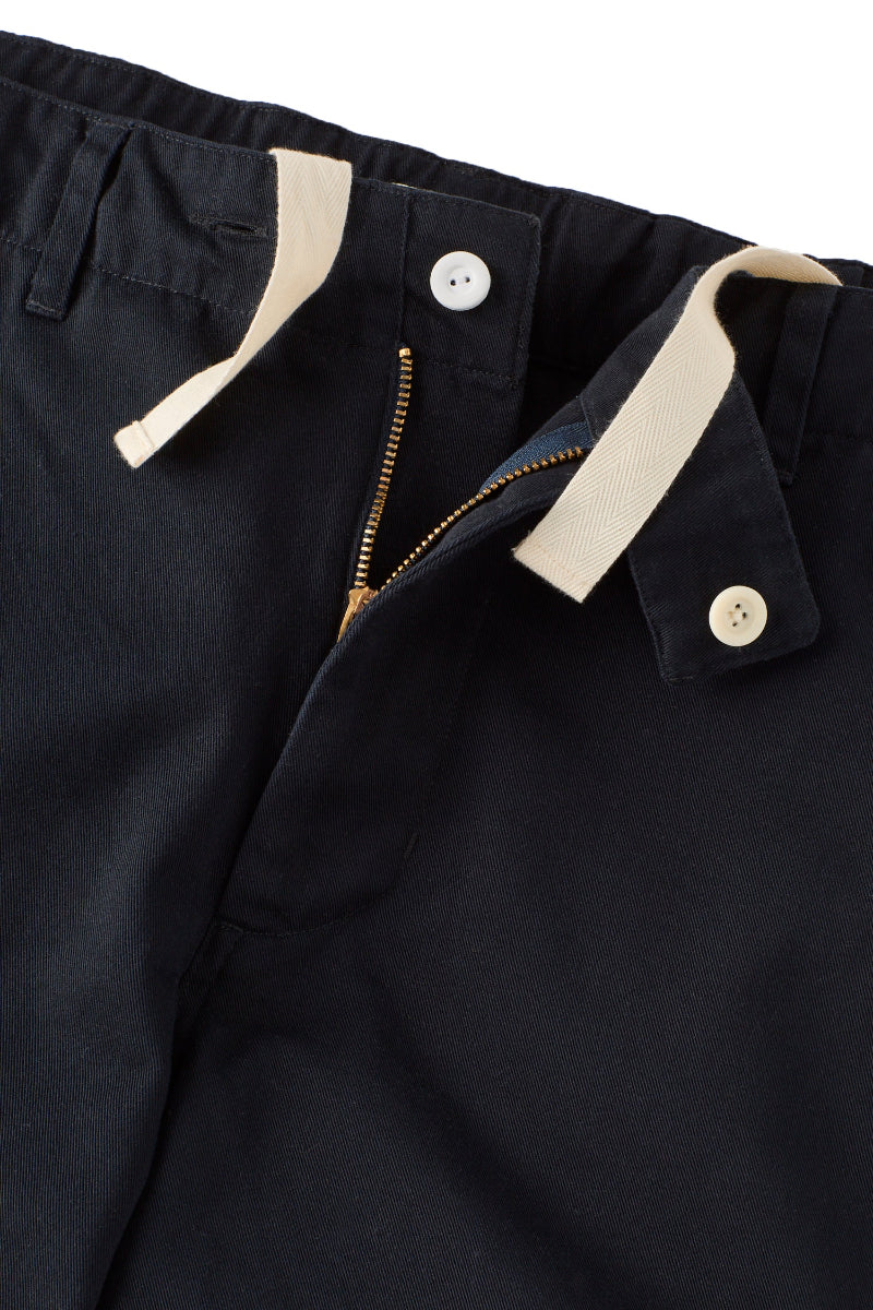 Navy Cotton Tab Front Tie Shorts
