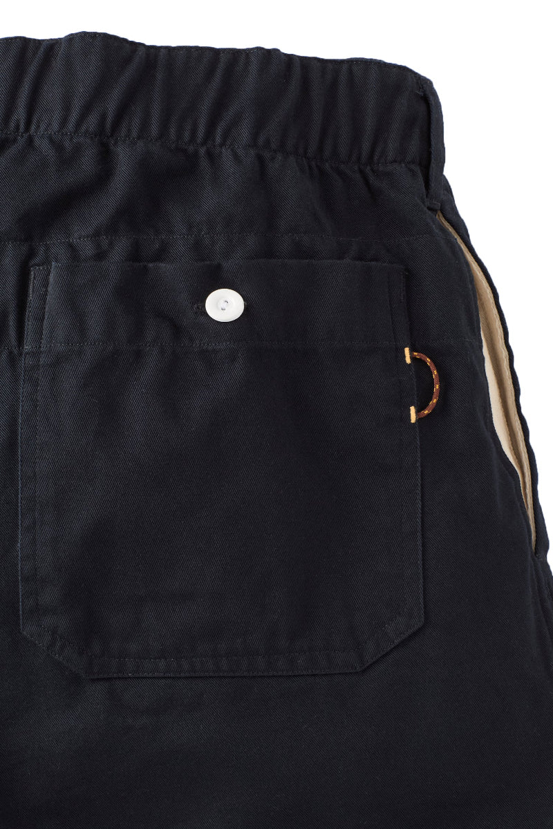 Navy Cotton Tab Front Tie Shorts