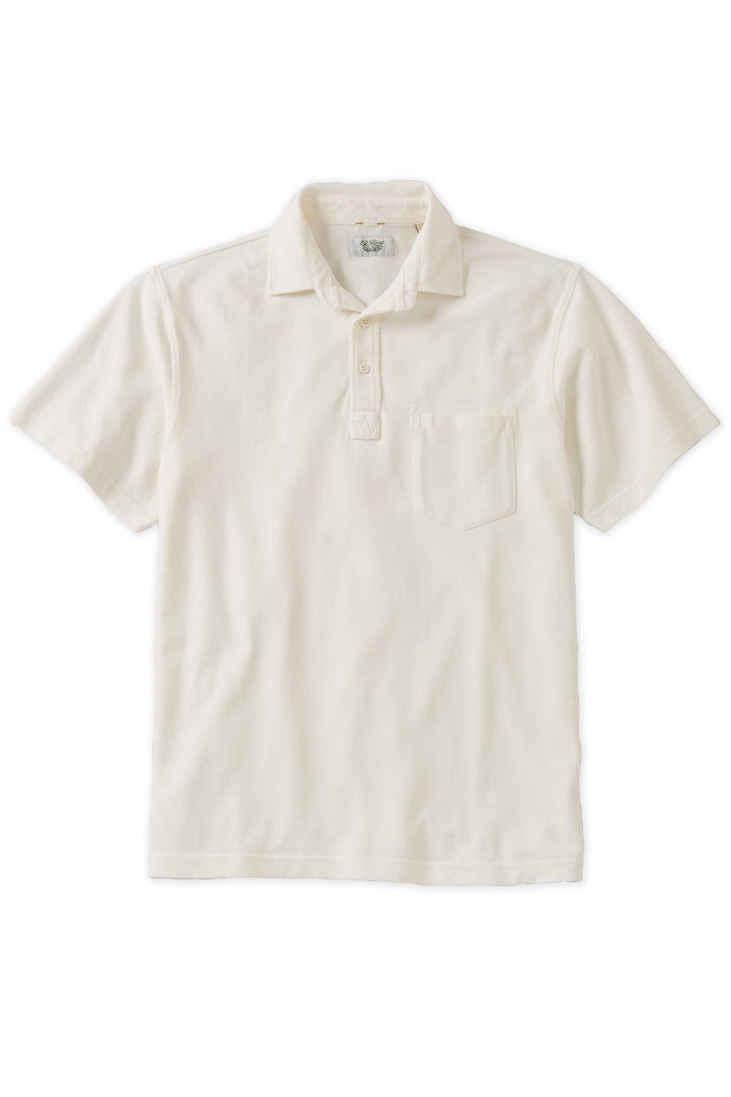 Sideline Pique Polo in Ivory