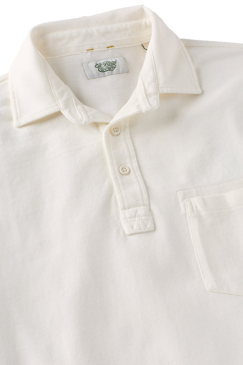 Sideline Pique Polo in Ivory
