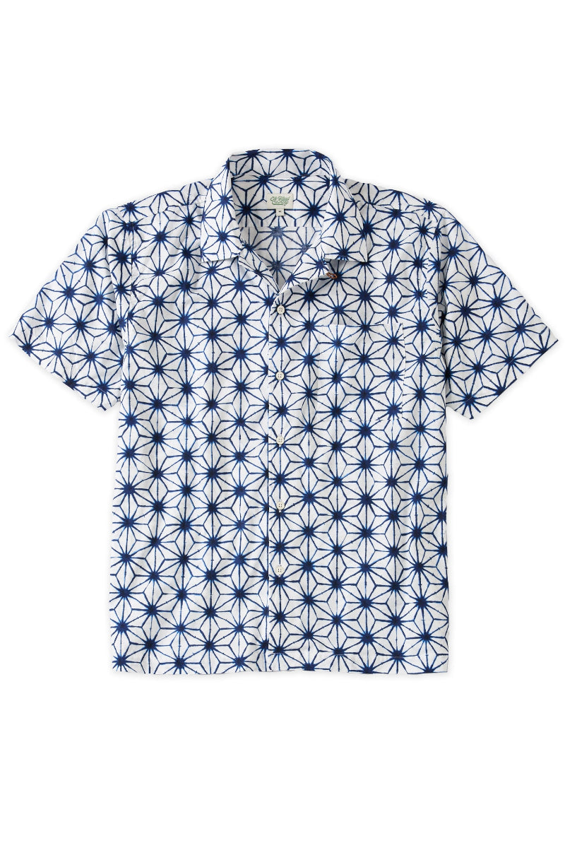 Blue and White Watercolor Camp Collar