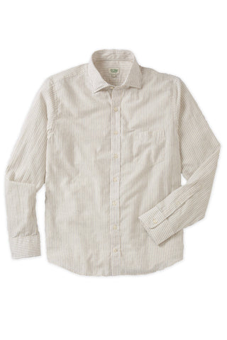 Ivory And Blue Cotton Linen Sport shirt