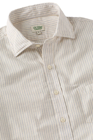 Ivory And Blue Cotton Linen Sport shirt