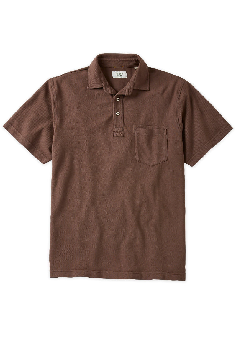 Sideline Pique Polo in Brown