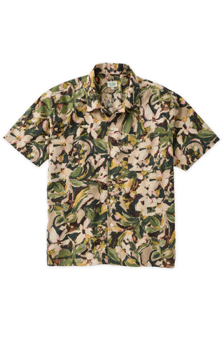 Green and Pink Short Sleeve Camp Collar