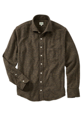 Green Black and Brown Houndstooth Flannel