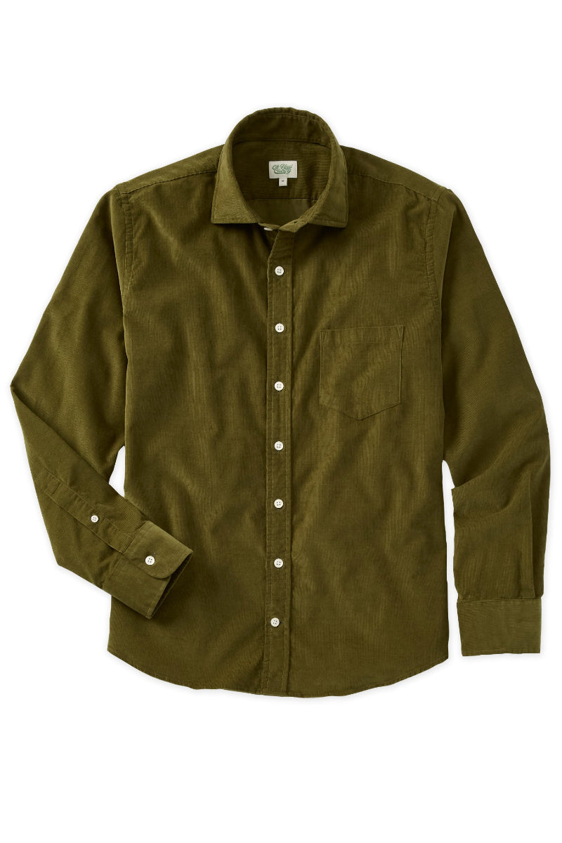 Olive Long Sleeve Corduroy Shirt
