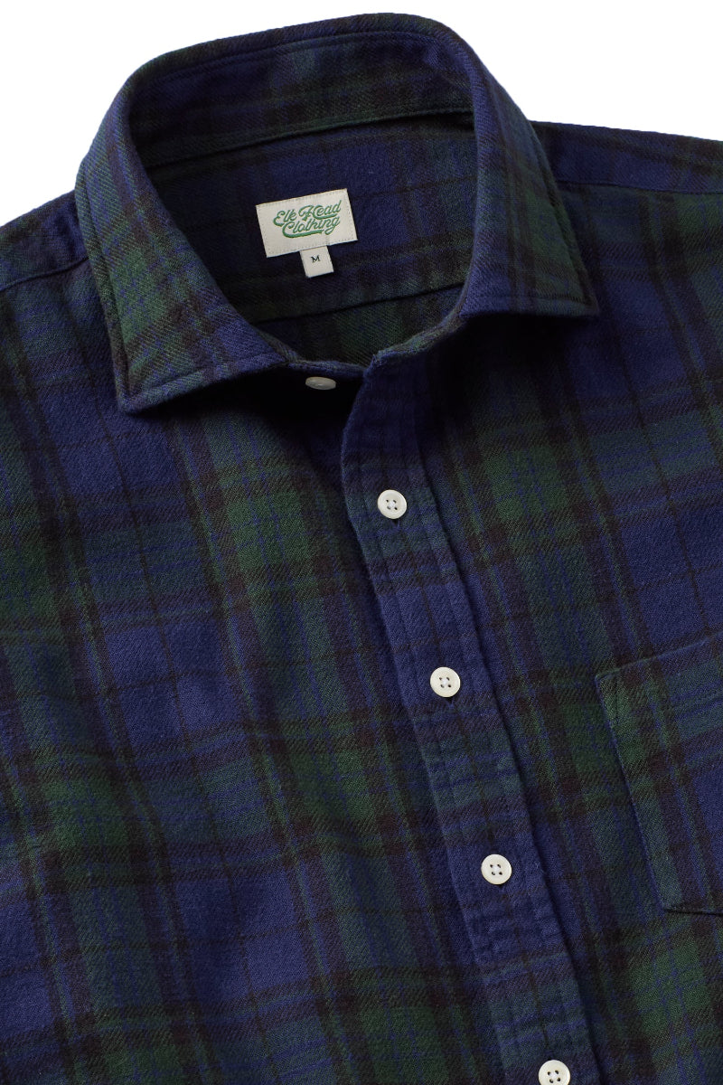 Green,Black And Blue Plaid Brushed Flannel