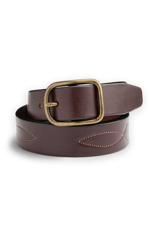 Dark Brown Hand Stitched Belt