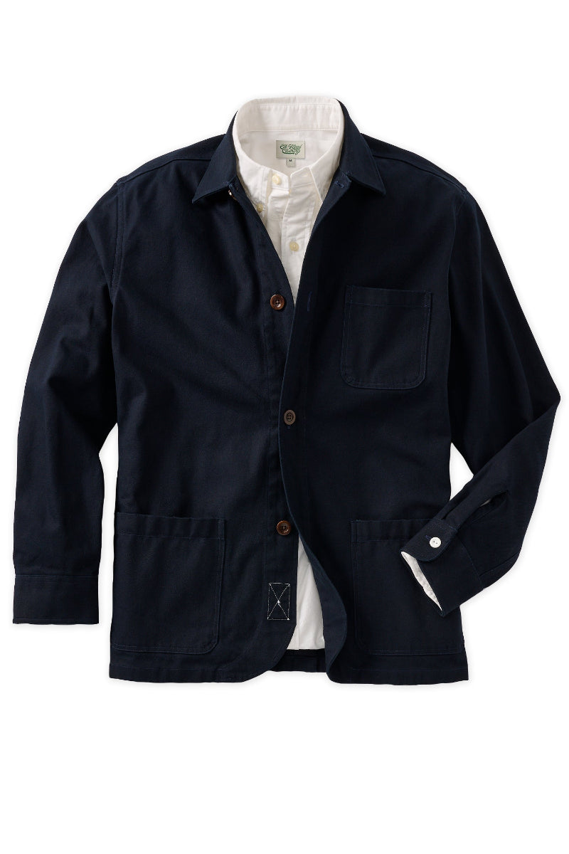 Structured Navy Twill Chore Coat