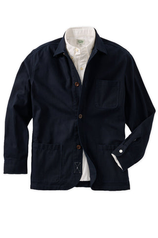 Structured Navy Twill Chore Coat
