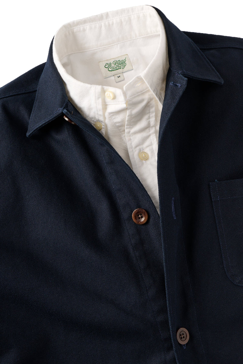 Structured Navy Twill Chore Coat