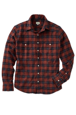 Red, Navy and Ivory Brushed Flannel