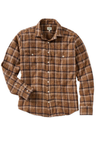 Tan, Navy and Ivory Brushed Flannel