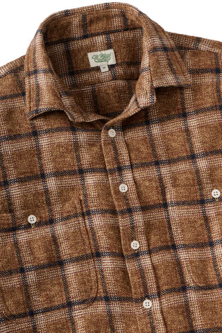 Tan, Navy and Ivory Brushed Flannel