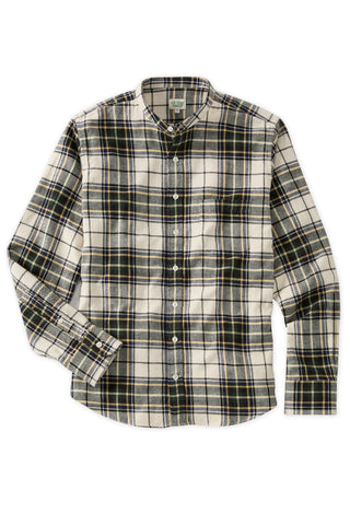 Ivory, Green and Blue Plaid Band Collar