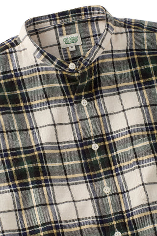 Ivory, Green and Blue Plaid Band Collar