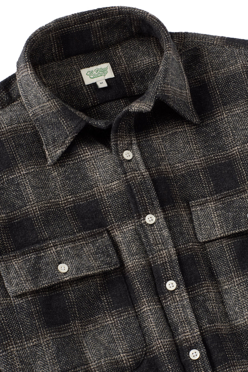 Black and Ivory Plaid Brushed Flannel