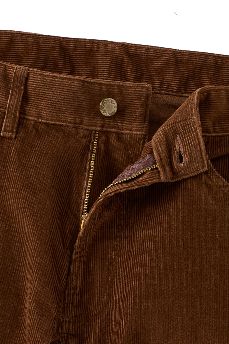 Athletic Straight Fit Japanese Corduroy 5-Pocket Pants In Chocolate Brown