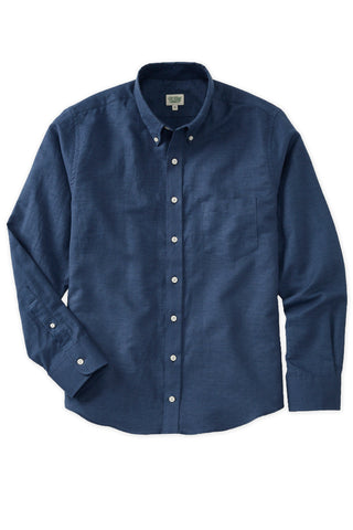 Indigo Blue Cotton Linen Sport Shirt