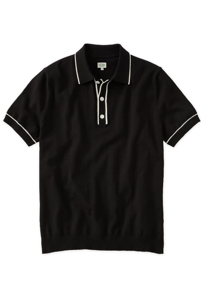 Black and White Tipped Cotton Polo