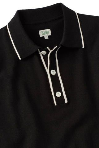 Black and White Tipped Cotton Polo