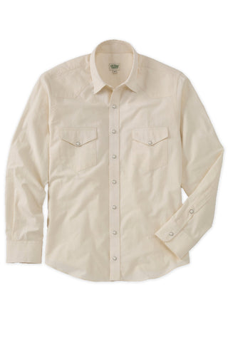 Cotton Silk Ivory Pearl Snap Western