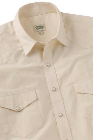 Cotton Silk Ivory Pearl Snap Western