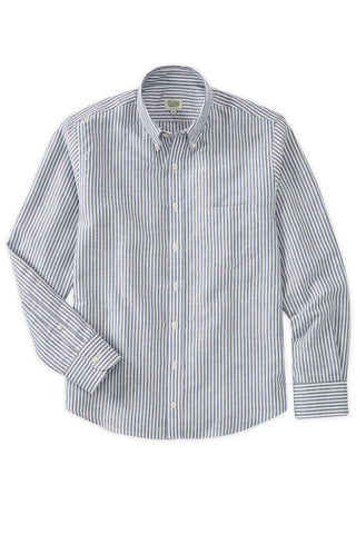 Navy Ivory University Stripe Button Collar