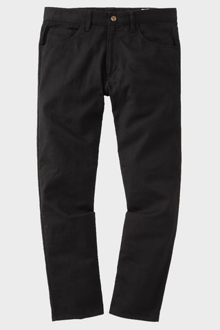 Athletic Straight Fit Japanese Cotton Twill 5-Pocket Pants In Black
