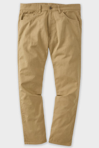 Athletic Straight Fit Japanese Cotton Linen 5-Pocket Pants In Tan