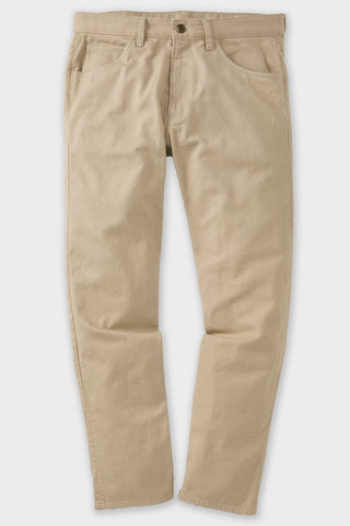 Athletic Straight Fit Japanese Cotton 5-Pocket Pants In Stone