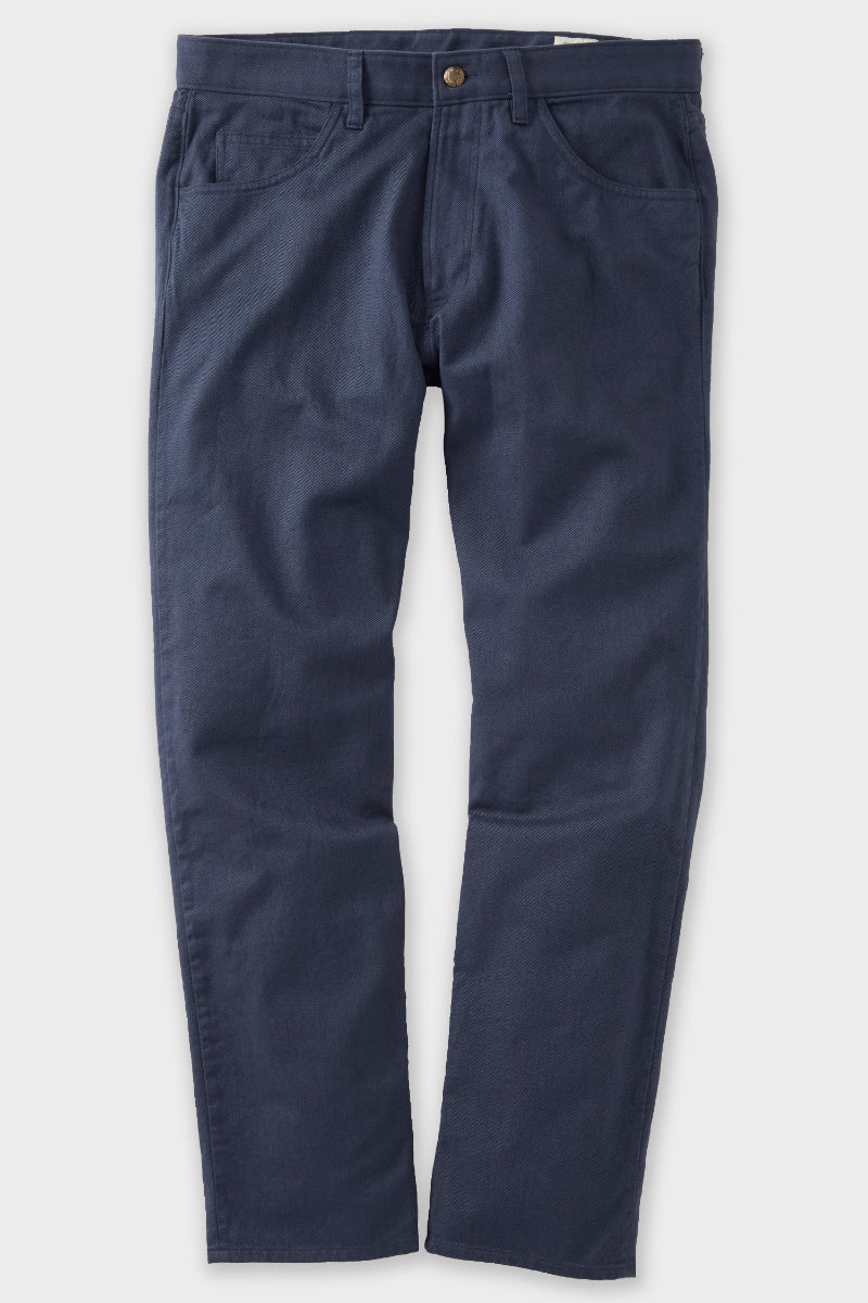A pair of dark navy blue athletic-fit jeans 