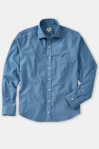 Light Denim Spread Collar